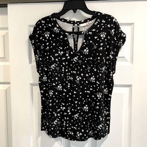 SO black and white print top